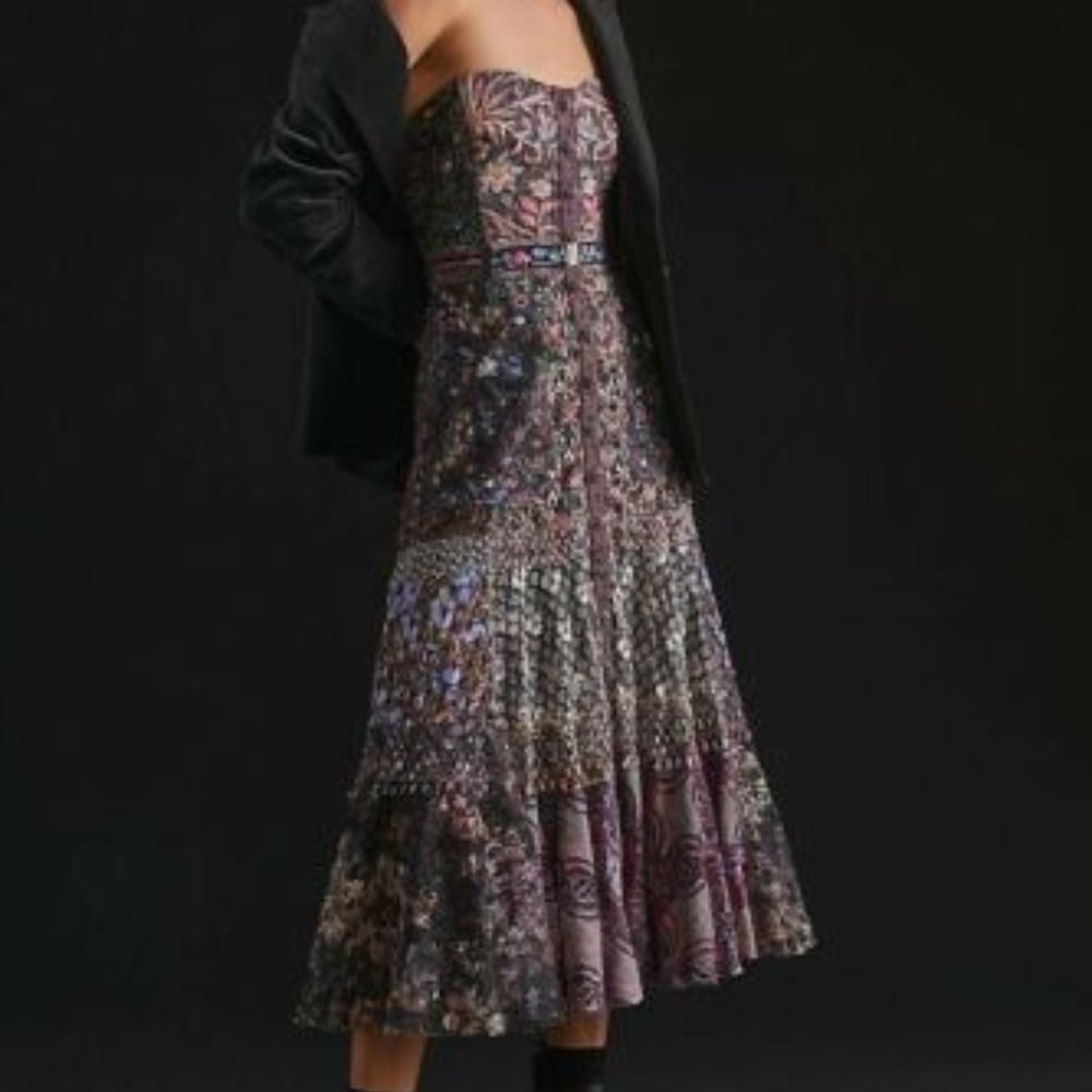 In Earnest Byron Lars Embroidered Midi Dress 10 NWT